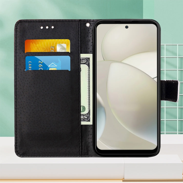 For Motorola Moto G Power 5G 2024 Colored Drawing Pattern Plain Weave Leather Phone Case(Roses On Black) - free shipping - PMC Jewellery - Order now!