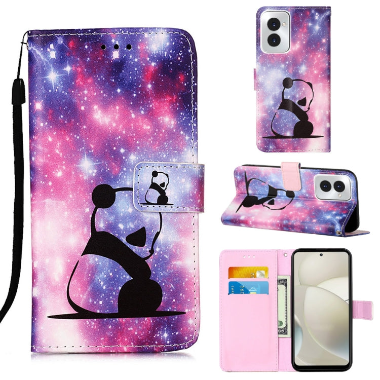 For Motorola Moto G Power 5G 2024 Colored Drawing Pattern Plain Weave Leather Phone Case(Baby Panda) - Motorola Cases by PMC Jewellery | Online Shopping South Africa | PMC Jewellery | Buy Now Pay Later Mobicred