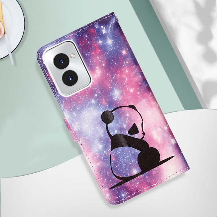For Motorola Moto G Power 5G 2024 Colored Drawing Pattern Plain Weave Leather Phone Case(Baby Panda) - Motorola Cases by PMC Jewellery | Online Shopping South Africa | PMC Jewellery | Buy Now Pay Later Mobicred