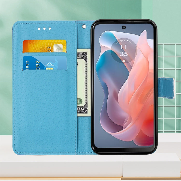 For Motorola Moto G Play 5G 2024 Colored Drawing Pattern Plain Weave Leather Phone Case(Caring Butterfly) - free shipping - PMC Jewellery - Order now!