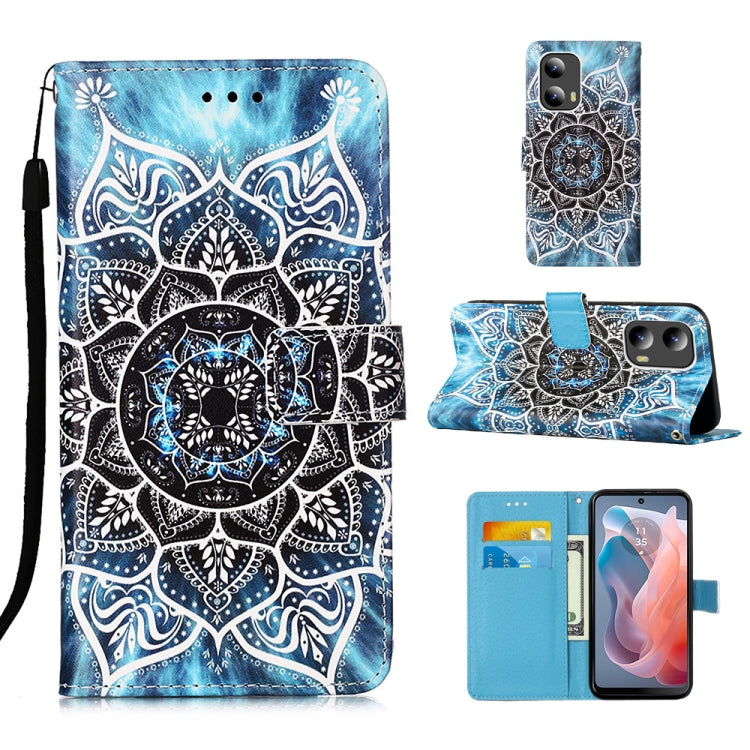 For Motorola Moto G Play 5G 2024 Colored Drawing Pattern Plain Weave Leather Phone Case(Undersea Mandala) - Motorola Cases by PMC Jewellery | Online Shopping South Africa | PMC Jewellery | Buy Now Pay Later Mobicred