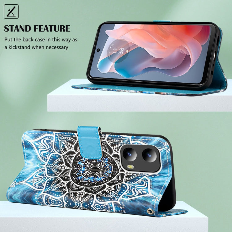 For Motorola Moto G Play 5G 2024 Colored Drawing Pattern Plain Weave Leather Phone Case(Undersea Mandala) - Motorola Cases by PMC Jewellery | Online Shopping South Africa | PMC Jewellery | Buy Now Pay Later Mobicred