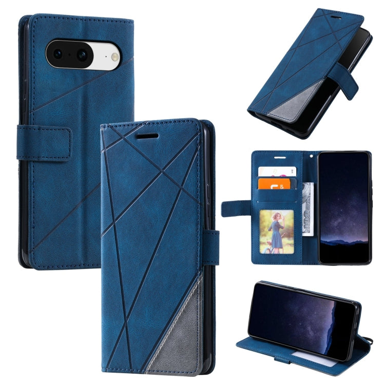 For Google Pixel 9 Skin Feel Splicing Leather Phone Case(Blue) - Google Cases by PMC TechLife | Online Shopping South Africa | PMC TechLife | Buy Now Pay Later Mobicred