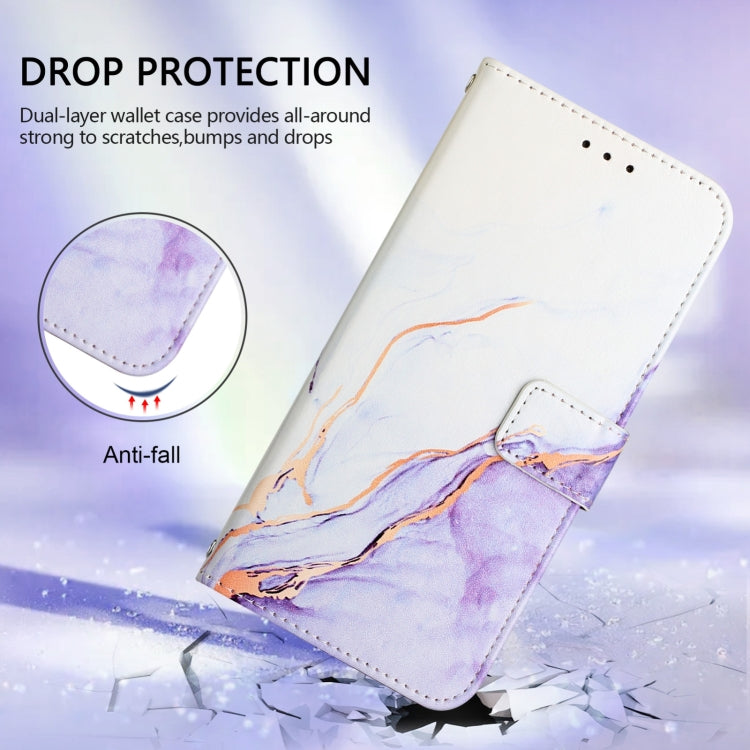 For Huawei Pura 70 Pro / 70 Pro+ PT003 Marble Pattern Flip Leather Phone Case(LS006 White Purple) - Huawei Cases by PMC Jewellery | Online Shopping South Africa | PMC Jewellery | Buy Now Pay Later Mobicred