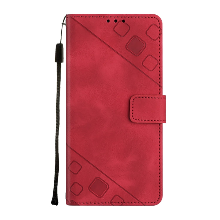 For Google Pixel 9 / 9 Pro Skin-feel Embossed Leather Phone Case(Red) - Google Cases by PMC TechLife | Online Shopping South Africa | PMC TechLife | Buy Now Pay Later Mobicred