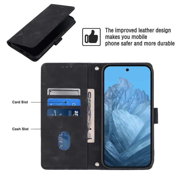For Google Pixel 9 / 9 Pro Skin-feel Embossed Leather Phone Case(Black) - Google Cases by PMC TechLife | Online Shopping South Africa | PMC TechLife | Buy Now Pay Later Mobicred