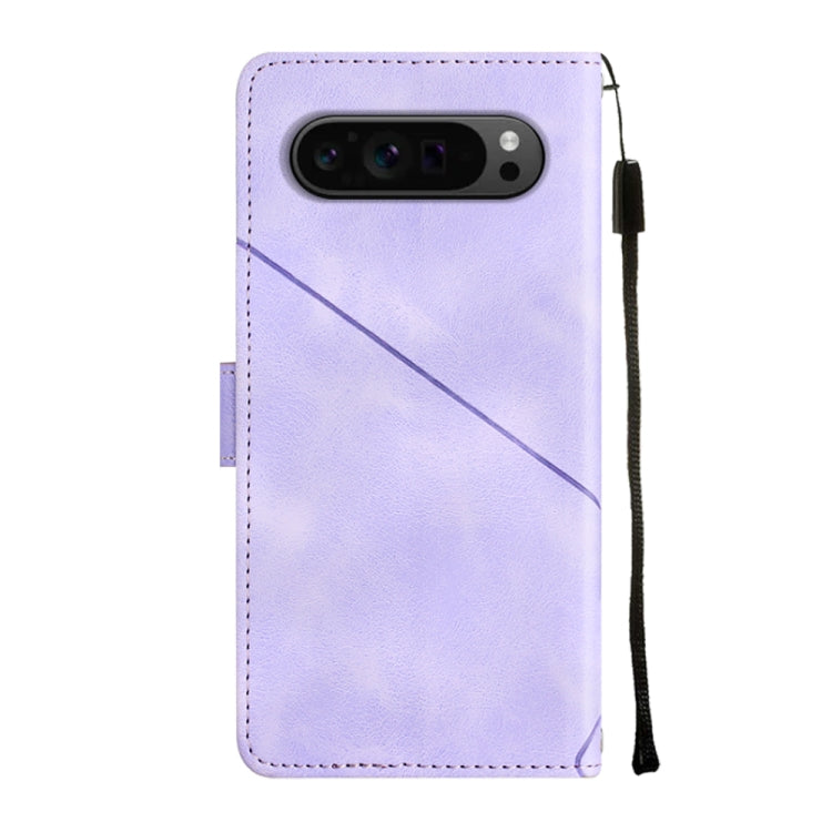 For Google Pixel 9 Pro XL Skin-feel Embossed Leather Phone Case(Light Purple) - Google Cases by PMC Jewellery | Online Shopping South Africa | PMC Jewellery | Buy Now Pay Later Mobicred