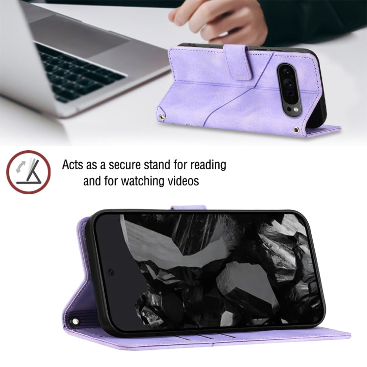 For Google Pixel 9 Pro XL Skin-feel Embossed Leather Phone Case(Light Purple) - Google Cases by PMC TechLife | Online Shopping South Africa | PMC TechLife | Buy Now Pay Later Mobicred