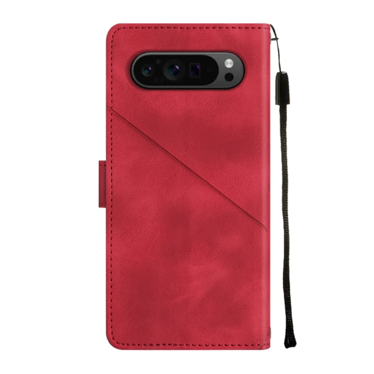 For Google Pixel 9 Pro XL Skin-feel Embossed Leather Phone Case(Red) - free shipping - PMC TechLife - Order now!