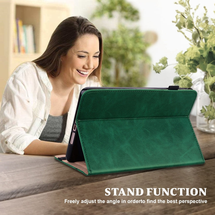For Lenovo Xiaoxin Pad Pro 12.7 Solid Color Stripe Embossed Leather Tablet Case(Green) - Lenovo by PMC TechLife | Online Shopping South Africa | PMC TechLife | Buy Now Pay Later Mobicred