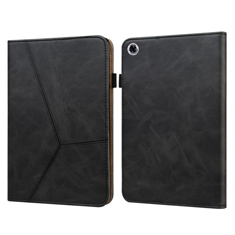 For Samsung Galaxy Tab A9 Solid Color Stripe Embossed Leather Tablet Case(Black) - free shipping - PMC TechLife - Order now!