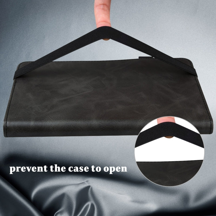 For Samsung Galaxy Tab A9 Solid Color Stripe Embossed Leather Tablet Case(Black) - free shipping - PMC TechLife - Order now!