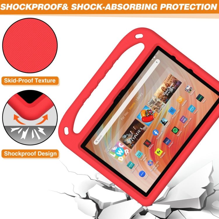 For Amazon Kindle Fire HD 10 2023 Handle EVA Shockproof Tablet Case with Holder(Red) - Amazon by PMC TechLife | Online Shopping South Africa | PMC TechLife | Buy Now Pay Later Mobicred