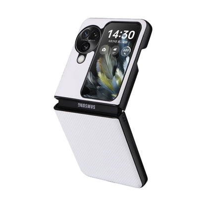 For OPPO Find N3 Flip PU Leather PC Phone Case(White) - Find N3 Flip Cases by PMC Jewellery | Online Shopping South Africa | PMC Jewellery | Buy Now Pay Later Mobicred