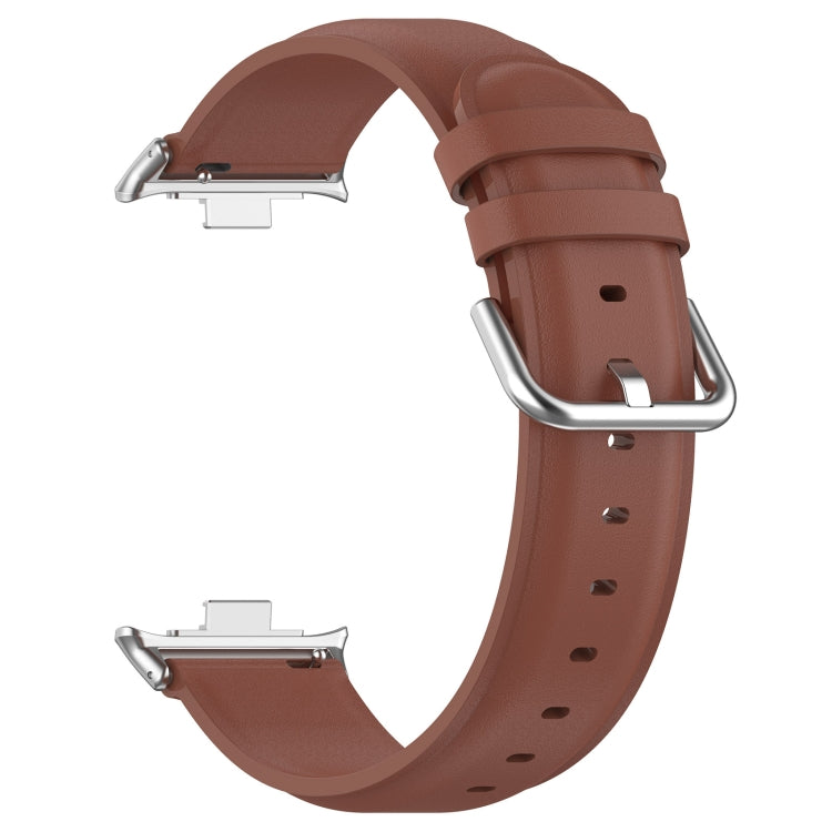 For Xiaomi Mi Band 8 Pro Round Tail Genuine Leather Watch Band(Brown) - Watch Bands by PMC TechLife | Online Shopping South Africa | PMC TechLife
