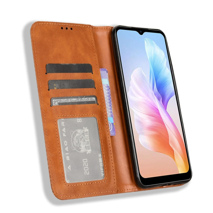 For Doogee X98 Magnetic Buckle Retro Texture Leather Phone Case(Brown) - More Brand by PMC TechLife | Online Shopping South Africa | PMC TechLife | Buy Now Pay Later Mobicred