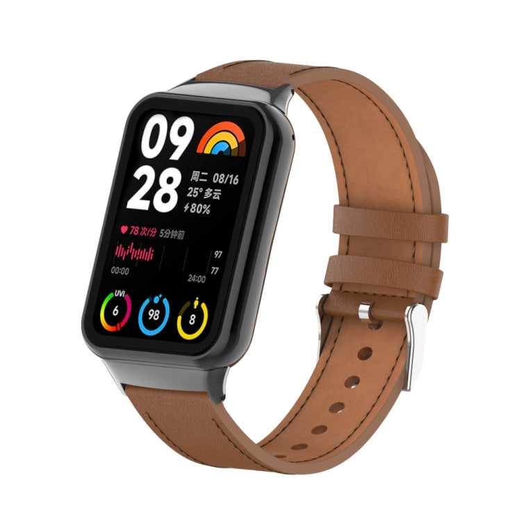 For Xiaomi Smart Band 9 Pro / 8 Pro 18mm Microfiber Sewing Leather Watch Band(Brown) - free shipping - PMc TechLife - Order now!