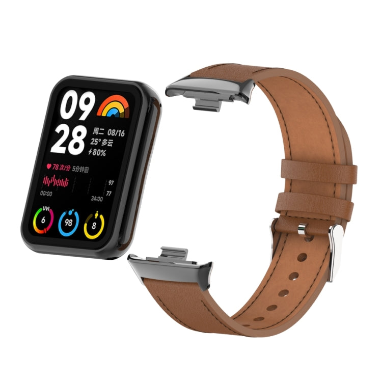 For Xiaomi Smart Band 9 Pro / 8 Pro 18mm Microfiber Sewing Leather Watch Band(Brown) - free shipping - PMc TechLife - Order now!