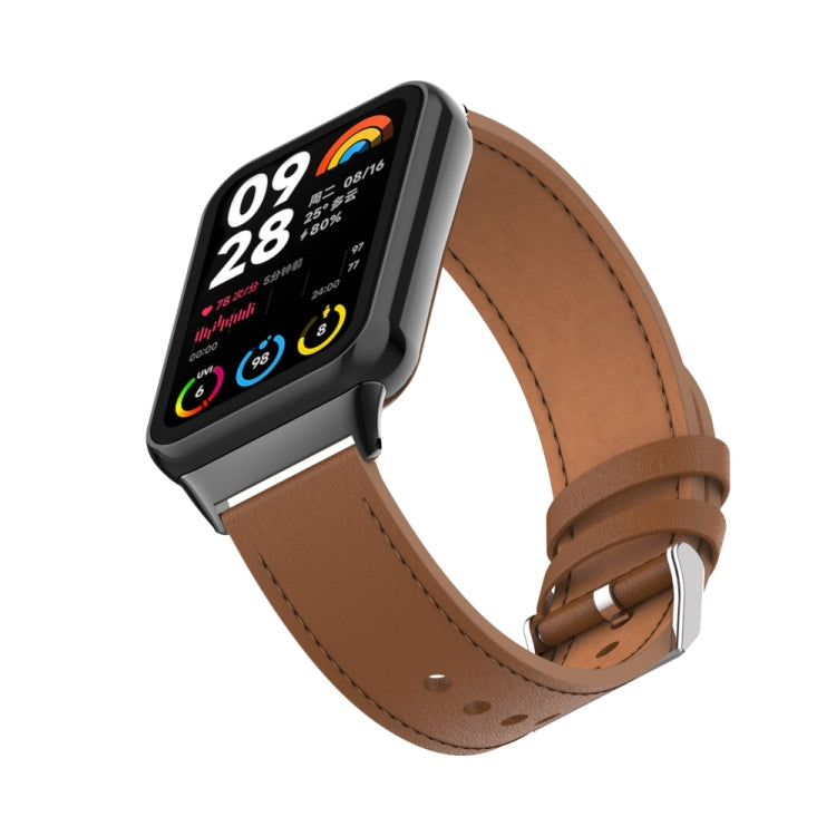 For Xiaomi Smart Band 9 Pro / 8 Pro 18mm Microfiber Sewing Leather Watch Band(Brown) - free shipping - PMc TechLife - Order now!