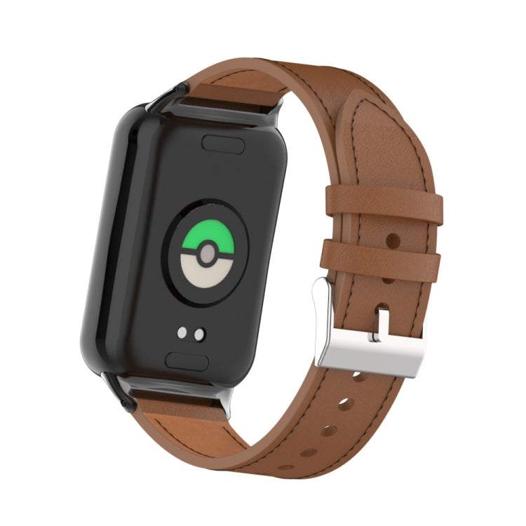 For Xiaomi Smart Band 9 Pro / 8 Pro 18mm Microfiber Sewing Leather Watch Band(Brown) - free shipping - PMc TechLife - Order now!