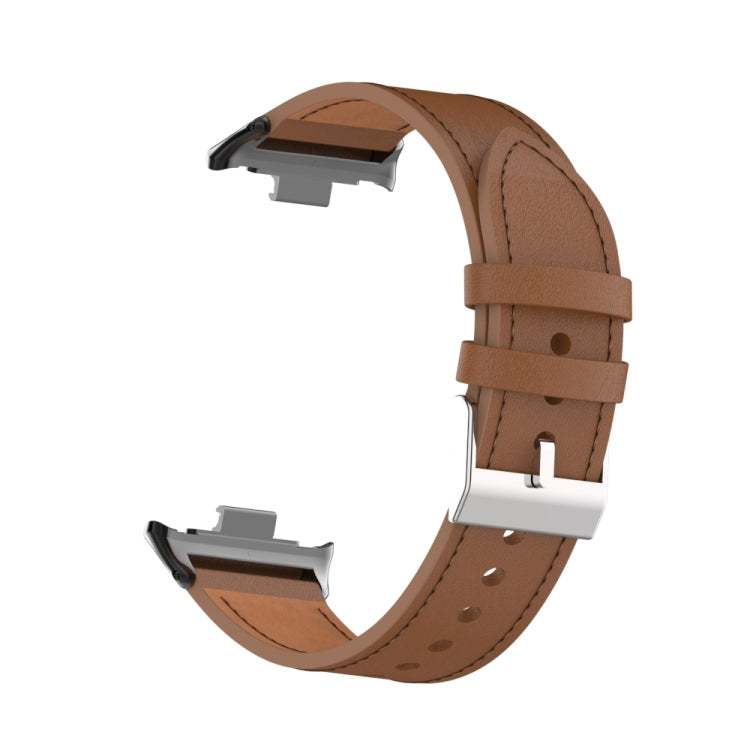 For Xiaomi Smart Band 9 Pro / 8 Pro 18mm Microfiber Sewing Leather Watch Band(Brown) - free shipping - PMc TechLife - Order now!
