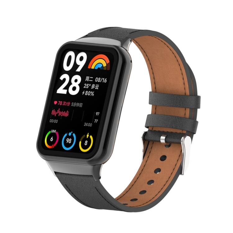 For Xiaomi Smart Band 9 Pro / 8 Pro 18mm Microfiber Sewing Leather Watch Band(Black) - free shipping - PMc TechLife - Order now!