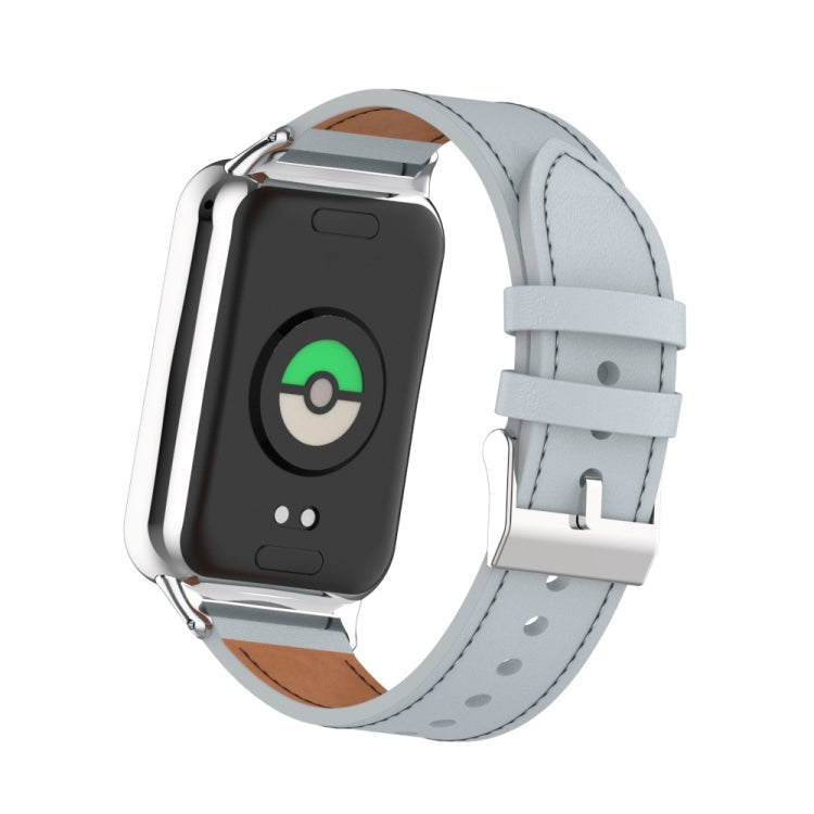 For Xiaomi Smart Band 9 Pro / 8 Pro 18mm Microfiber Sewing Leather Watch Band(Grey) - free shipping - PMc TechLife - Order now!