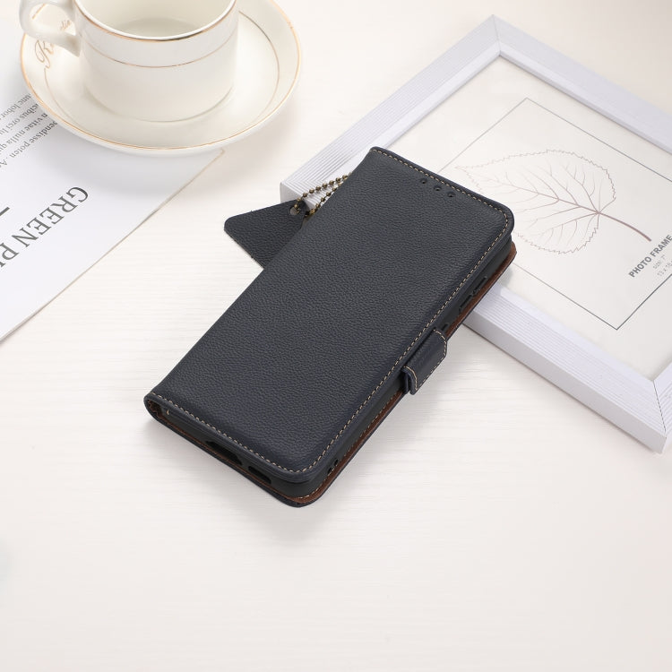 For Sony Xperia 1 VI Side-Magnetic TJ Genuine Leather RFID Phone Case(Blue) - Sony Cases by PMC TechLife | Online Shopping South Africa | PMC TechLife | Buy Now Pay Later Mobicred