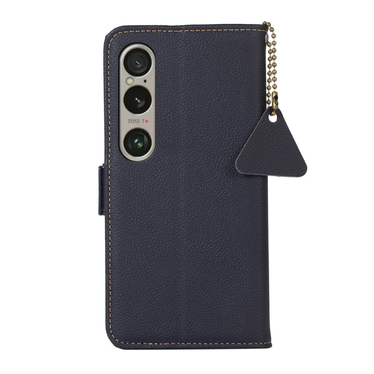 For Sony Xperia 1 VI Side-Magnetic TJ Genuine Leather RFID Phone Case(Blue) - Sony Cases by PMC TechLife | Online Shopping South Africa | PMC TechLife | Buy Now Pay Later Mobicred