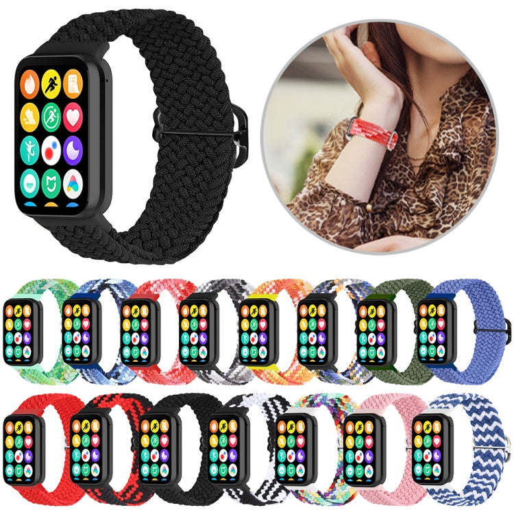 For Xiaomi Smart Band 9 Pro / 8 Pro 18mm Buckle Nylon Braided Watch Band(Wave Pattern Blue White) - Watch Bands by PMc TechLife | Online Shopping South Africa | PMc TechLife | Buy Now Pay Later Mobicred