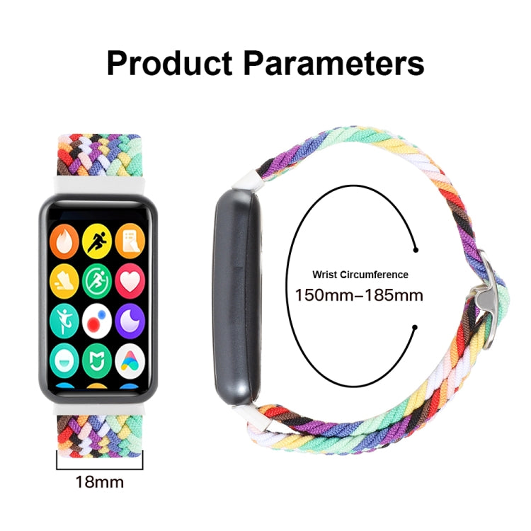 For Xiaomi Smart Band 9 Pro / 8 Pro 18mm Buckle Nylon Braided Watch Band(Wave Pattern Blue White) - Watch Bands by PMc TechLife | Online Shopping South Africa | PMc TechLife | Buy Now Pay Later Mobicred