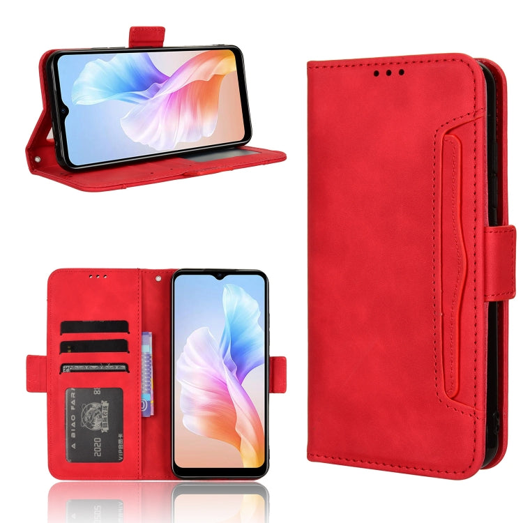 For Doogee X98 Skin Feel Calf Texture Card Slots Leather Phone Case(Red) - Doogee Cases by PMC Jewellery | Online Shopping South Africa | PMC Jewellery | Buy Now Pay Later Mobicred