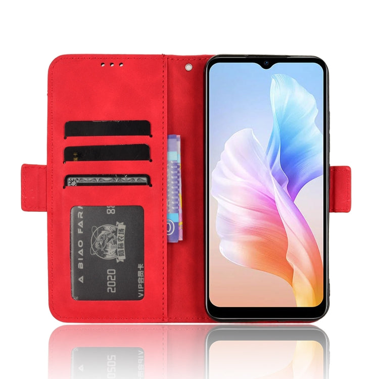 For Doogee X98 Skin Feel Calf Texture Card Slots Leather Phone Case(Red) - Doogee Cases by PMC Jewellery | Online Shopping South Africa | PMC Jewellery | Buy Now Pay Later Mobicred