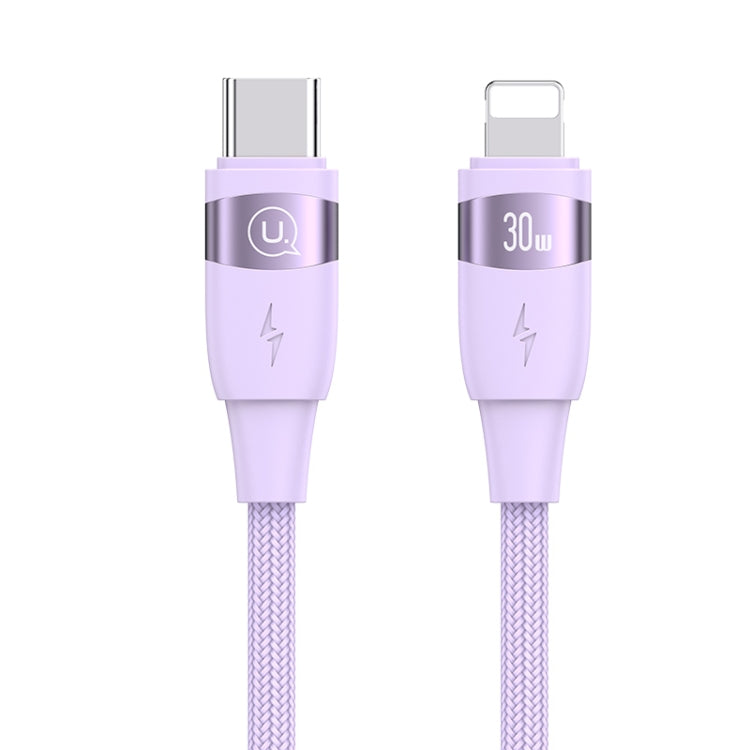 USAMS US-SJ634 U85 1.2m Type-C to 8 Pin PD30W Aluminum Alloy Fast Charging & Data Cable(Purple) - 2 in 1 Cable by USAMS | Online Shopping South Africa | PMC Jewellery | Buy Now Pay Later Mobicred