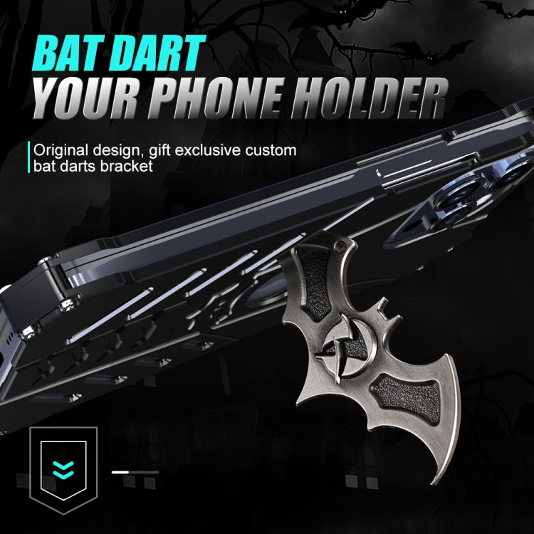 For iPhone 15 Pro R-JUST Batman Hollow Metal Phone Protective Case(Black) - iPhone 15 Pro Cases by R-JUST | Online Shopping South Africa | PMC TechLife | Buy Now Pay Later Mobicred