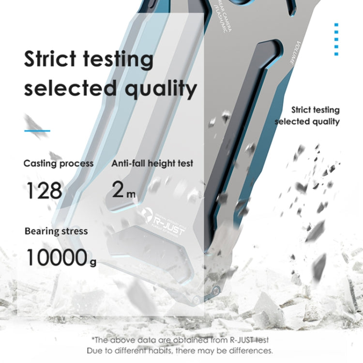 For iPhone 15 R-JUST RJ17 Shockproof Armor Metal Phone Case(Blue) - free shipping - PMC TechLife - Order now!