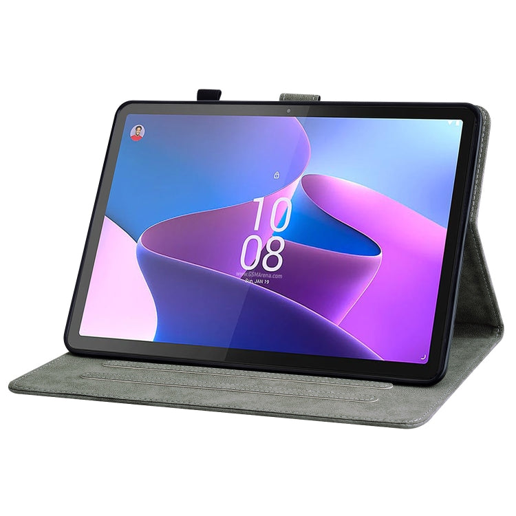 For Lenovo Tab P12 Tiger Pattern Flip Leather Tablet Case(Dark Blue) - Lenovo by PMC TechLife | Online Shopping South Africa | PMC TechLife | Buy Now Pay Later Mobicred