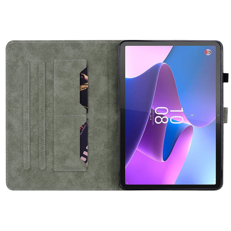 For Lenovo Tab P12 Tiger Pattern Flip Leather Tablet Case(Black) - Lenovo by PMC TechLife | Online Shopping South Africa | PMC TechLife | Buy Now Pay Later Mobicred