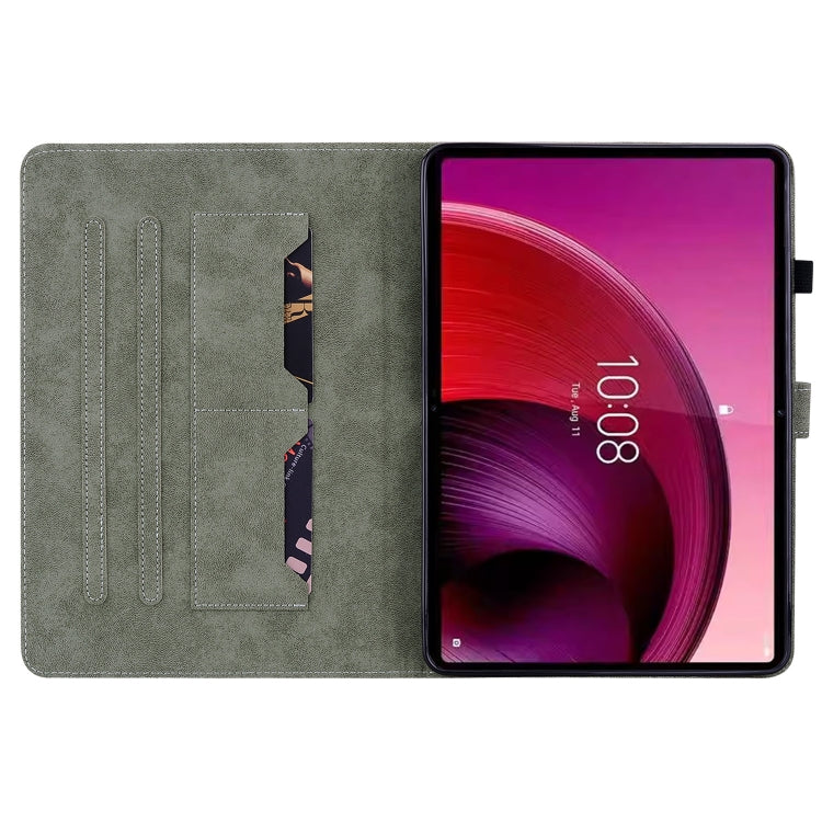 For Lenovo Tab M11/Xiaoxin Pad 11 2024 Tiger Pattern Flip Leather Tablet Case(Dark Green) - free shipping - PMC Jewellery - Order now!