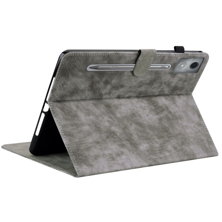 For Lenovo Tab P12 Pro 12.7 2025 Tiger Pattern Flip Leather Tablet Case(Grey) - Lenovo by PMC TechLife | Online Shopping South Africa | PMC TechLife | Buy Now Pay Later Mobicred