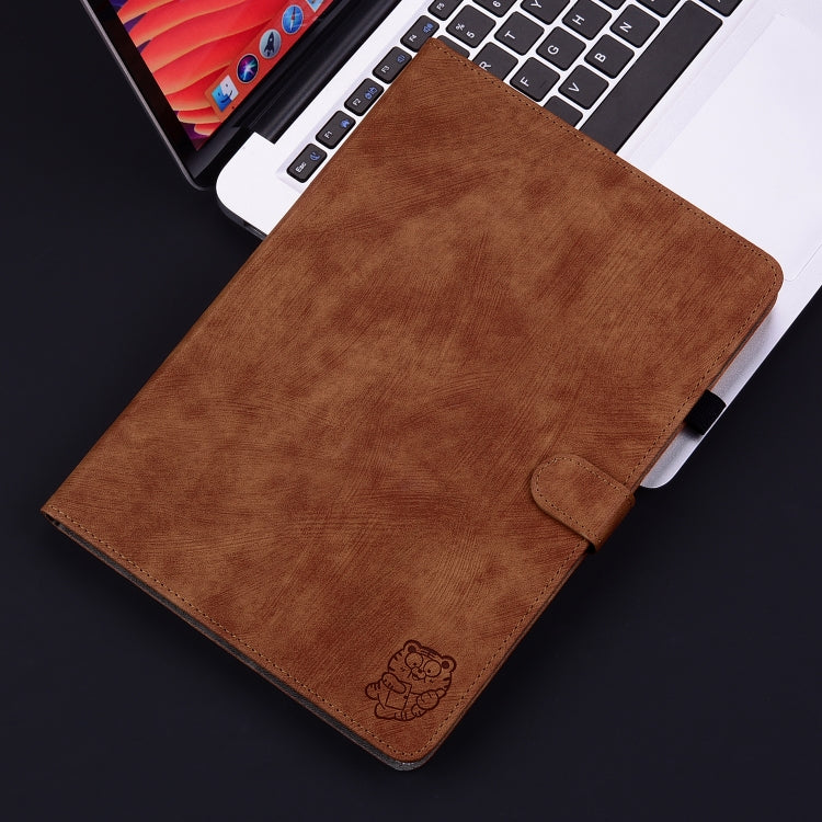 For Lenovo Tab P12 Pro 12.7 2025 Tiger Pattern Flip Leather Tablet Case(Brown) - Lenovo by PMC TechLife | Online Shopping South Africa | PMC TechLife | Buy Now Pay Later Mobicred