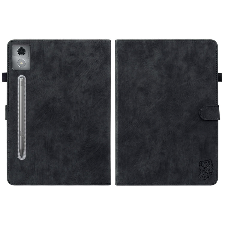 For Lenovo Tab P12 Pro 12.7 2025 Tiger Pattern Flip Leather Tablet Case(Black) - Lenovo by PMC TechLife | Online Shopping South Africa | PMC TechLife | Buy Now Pay Later Mobicred