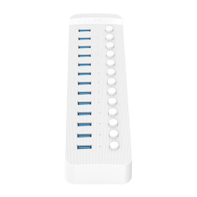 ORICO CT2U3-13AB Plastic Stripes 13 Ports USB 3.0 HUB with Individual Switches, Plug:AU Plug(White) - USB 3.0 HUB by ORICO | Online Shopping South Africa | PMC Jewellery | Buy Now Pay Later Mobicred