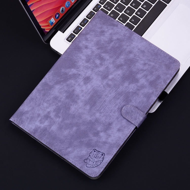 For Honor Pad 9 12.1 Embossed Tiger Pattern Leather Tablet Case(Purple) - free shipping - PMC TechLife - Order now!