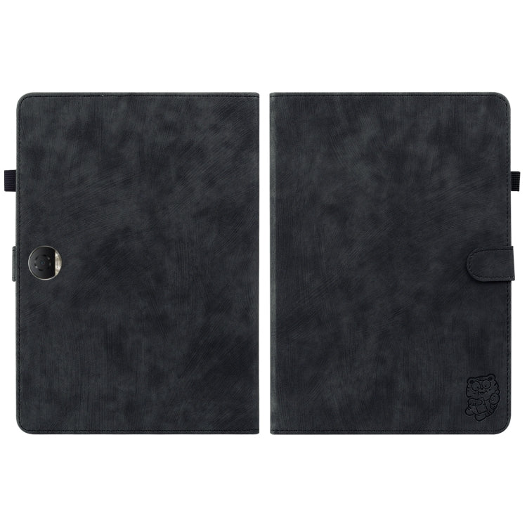 For Honor Pad 9 12.1 Embossed Tiger Pattern Leather Tablet Case(Black) - Honor by PMC TechLife | Online Shopping South Africa | PMC TechLife | Buy Now Pay Later Mobicred