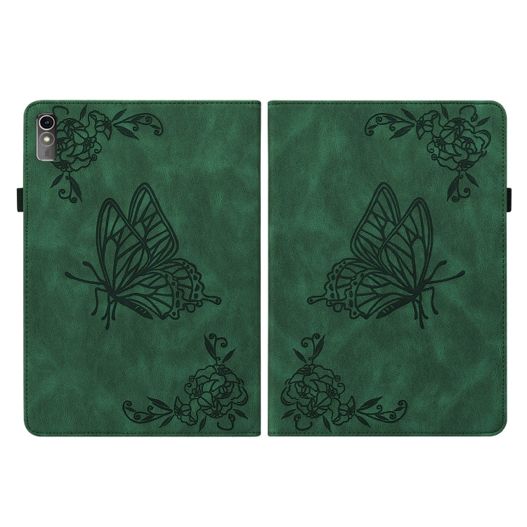 For Lenovo Tab M10 5G 10.6 inch Butterfly Flower Embossed Leather Tablet Case(Green) - free shipping - PMC TechLife - Order now!