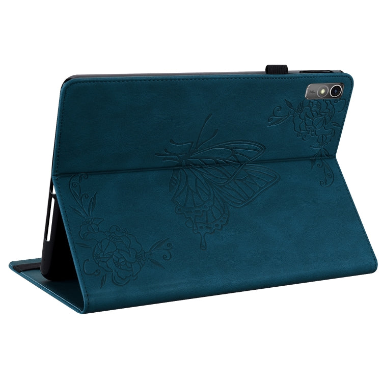 For Lenovo Tab M10 5G 10.6 inch Butterfly Flower Embossed Leather Tablet Case(Blue) - Lenovo by PMC TechLife | Online Shopping South Africa | PMC TechLife | Buy Now Pay Later Mobicred