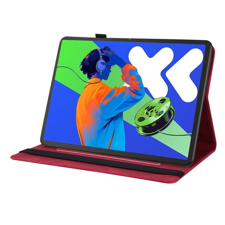 For Lenovo Tab P12 Pro 12.7 2025 Butterfly Flower Embossed Leather Tablet Case(Red) - Lenovo by PMC TechLife | Online Shopping South Africa | PMC TechLife | Buy Now Pay Later Mobicred