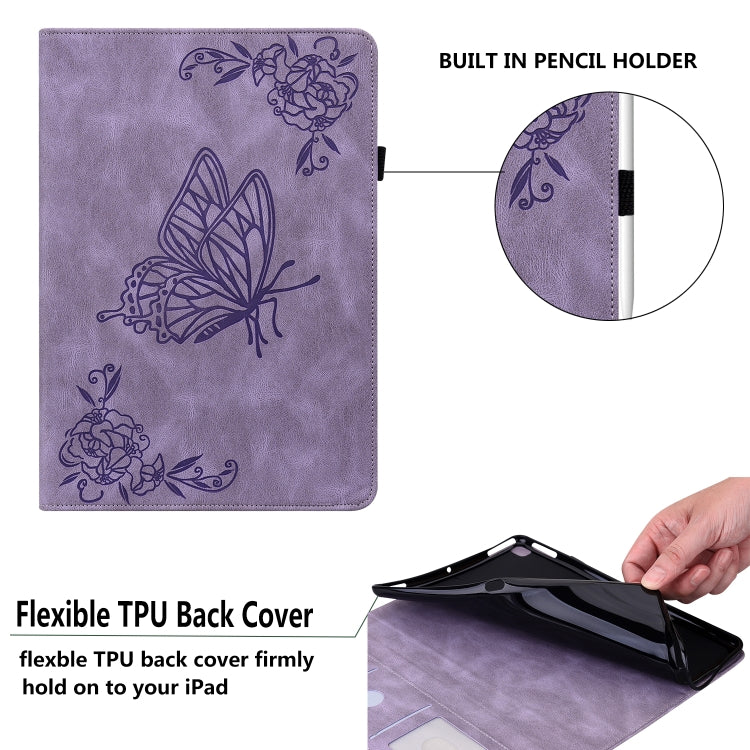 For Honor Pad X8 Pro/X9 Butterfly Flower Embossed Leather Tablet Case(Purple) - Honor by PMC TechLife | Online Shopping South Africa | PMC TechLife | Buy Now Pay Later Mobicred