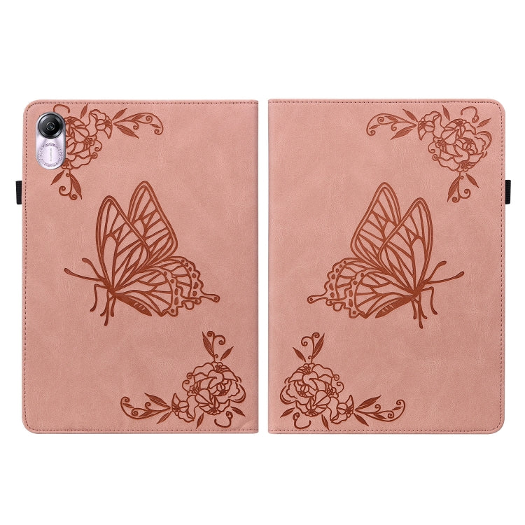 For Honor Pad X8 Pro/X9 Butterfly Flower Embossed Leather Tablet Case(Rose Gold) - Honor by PMC TechLife | Online Shopping South Africa | PMC TechLife | Buy Now Pay Later Mobicred